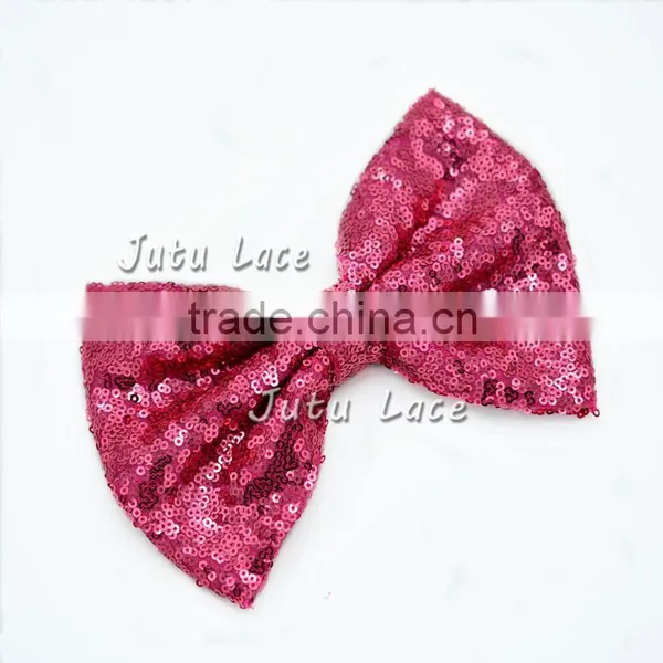 25colors of High Quality Decoration Tutus Bowknots -7inch Big Sequin Fabric Hair Bows photo-2