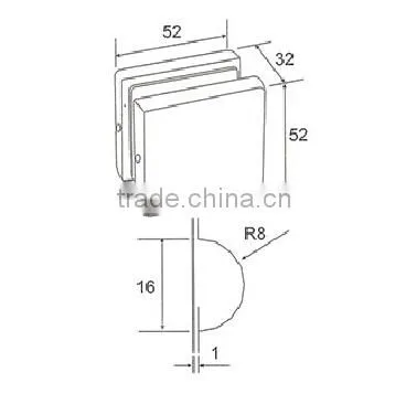 Interior Decoration Glass Door Aluminum Alloy Patch Clamp Fitting Manufacturer (DL-039) photo-2