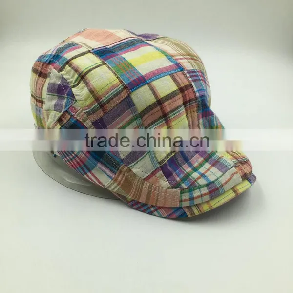 Wholesale Custom Made Checked Cotton Ivy Hat photo-2