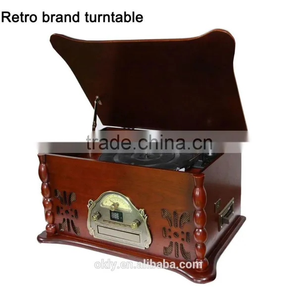 USB Home Audio System PL Vinyls Turntable Gramophone With Bluetooth Speakers