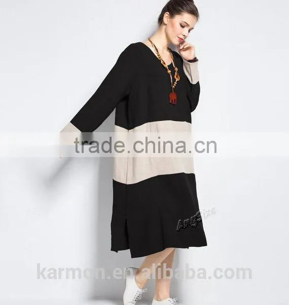 Linen Dress Plus Size Dress Spring Autumn Winter Dress photo-3