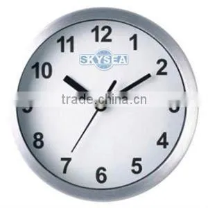 6 Inch Metal Decorative Wall Mounted Clock, Round Clock