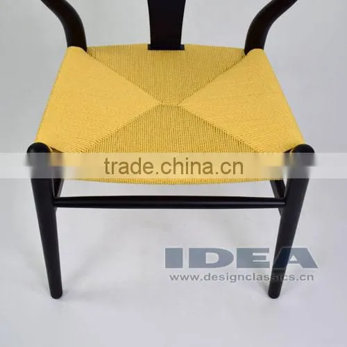Replica Hans Wegner Y Chair - Beech Solid Wood in Black Color photo-5