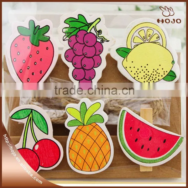 Fruit Shaped Clips New Product Decorative Wood Clip