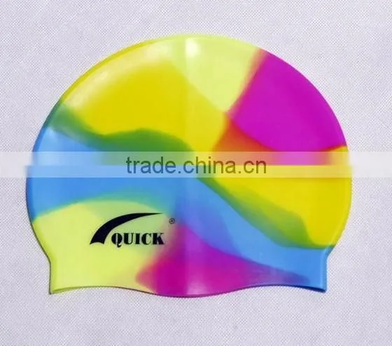 Eco-friendly Rainbow Silicone Swimming Caps for Long Hairs photo-6