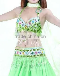 SWEGAL Sexy Jewely Bra Top and Belt 2 Pcs Dress Belly Dancing Sexy Costumes SGBDT13139
