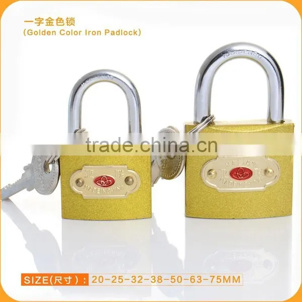 TOP SECURITY!!!!Iron Padlock Plated Golden Color With 3 Normal Key Ultra Lock Craft Lock