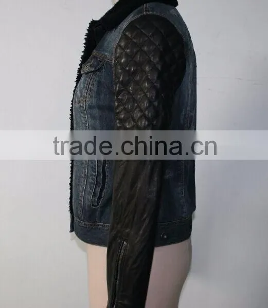 High Quality Women PU Winter Coat Jeans Jacket Fashion Style