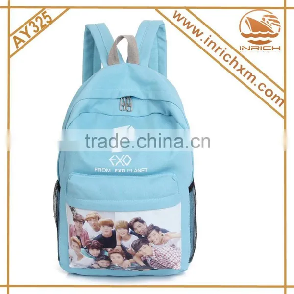 Cream Color Canvas Backpack School Bag Manufacturer photo-2