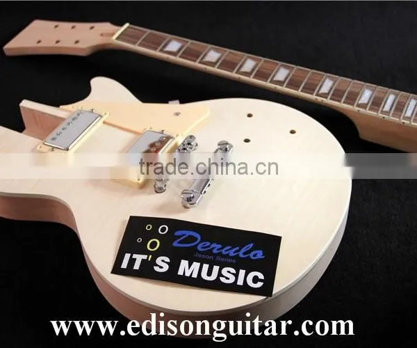 DIY Electric Guitar Kits With Hardware Solid Mahagany Body Tiger Maple Top MX-002 photo-3
