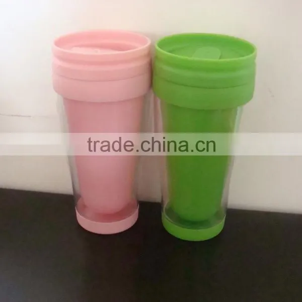 Colorful 14OZ Double Wall Plastic Coffee Cup With Inner Color-paper photo-6