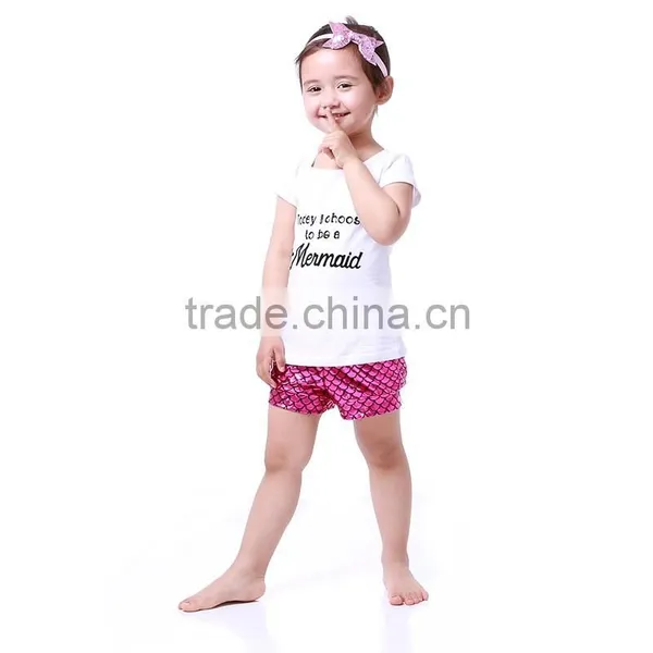 Mermaid Children Summer Boutique Girls Outfits Clothing Sets photo-2
