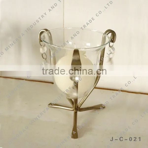 Factory Customize Chromeplate Candle Stand and Glass Holder and Candle