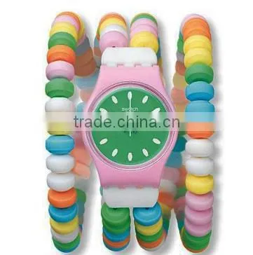Silicone Slap Strap Wrist Watch With Silicone Watchstrap