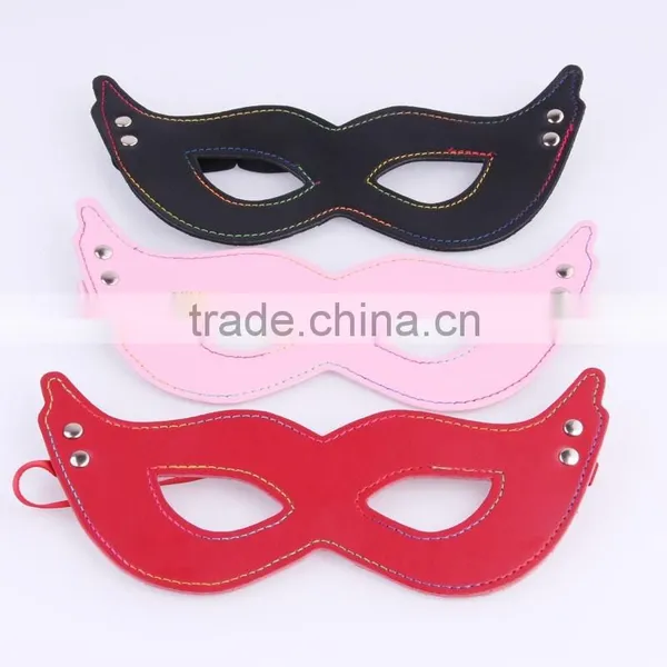 Sex Colors Mask, Discolor Parting and Embroidery Sleeping PU Mask for Funny Sleep Game