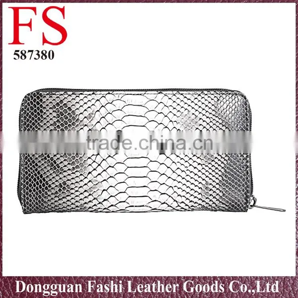 Wholesale Long High Quality Snacke Skin pu Leather Women Wallet Made in China photo-2