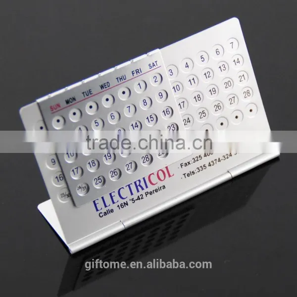 Aluminum Perpetual Desk Calendar 2015