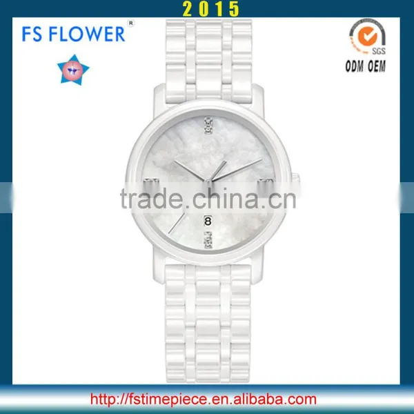 FS FLOWER - 2016 New Watch Pure White Ceramic Watch Gift For Valentine's Day photo-3