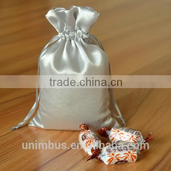 Hot Sale Custom Small Hair Extension Satin Drawstring Bag photo-4