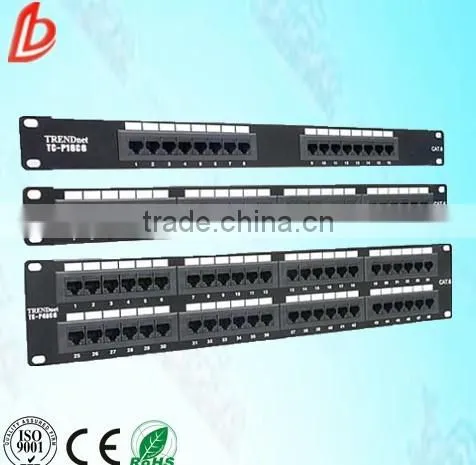 Unshielded RJ45 12 Ports/24 Ports 48 Ports Utp Cat6 Ethernet Patch Panel