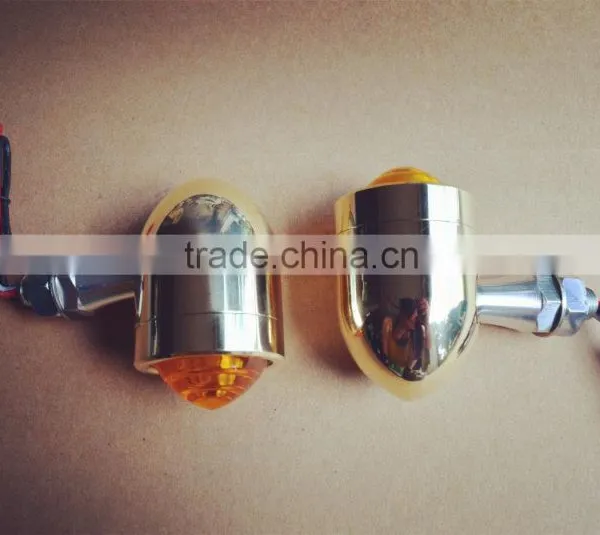 MOTORCYCLE MARKER/ TURN SIGNALS BRASS BLACK LIGHTS LED photo-4