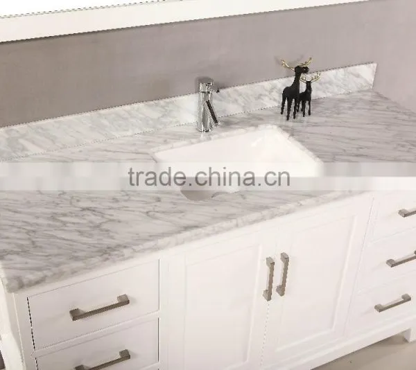 60'' Bathroom Vanity Cabinet With White Carrara Marble Top photo-6