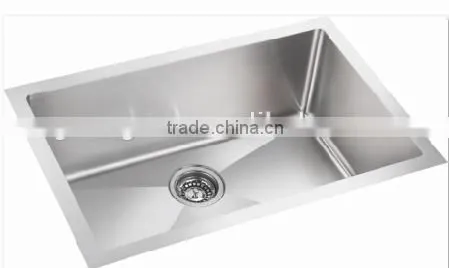 Apron Single Bowl Stainless Steel Hand Made Kitchen Sink With Drain Basket GR-3021SR photo-5
