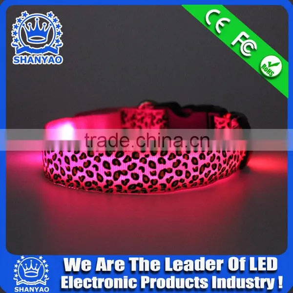 2015 Hot Selling Christmas LED Plastic Dog Collar With Leopard photo-2