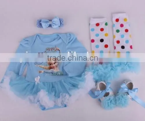 Children Frocks Flower Tutu Dress Cotton Long Sleeves Flower Tutu Dress photo-4