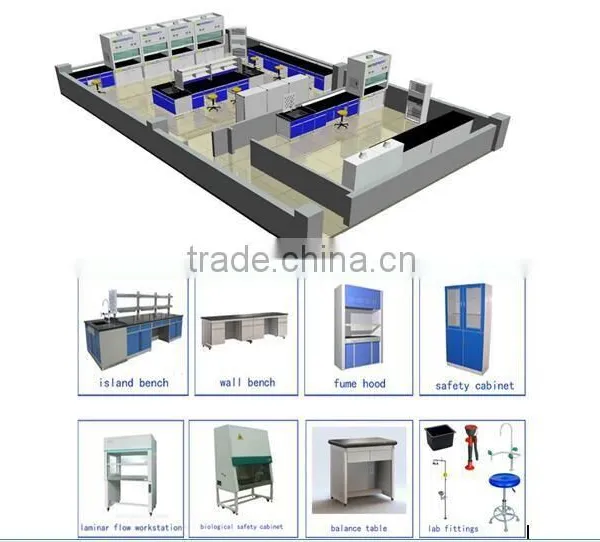 Bench Mounted Lab Reagent Shelf in Laboratory Furniture and Dental Lab Work Bench photo-6