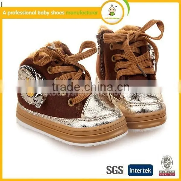 Latest New Style Wholesale High Quality pu Winter Warm Kids Fashion High Heel Sports Shoes photo-2