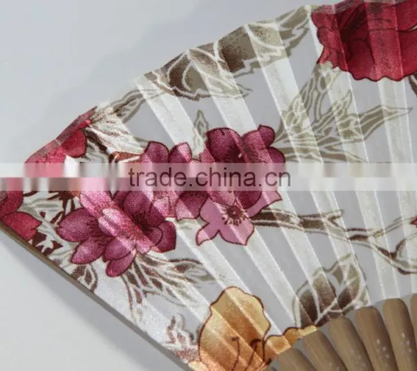 Party Gift Bamboo Silk Fan Craft Fan Lady Hand Fan photo-3