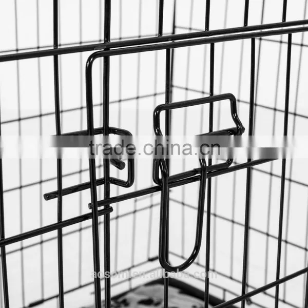 Pawhut Portable Metal Pet Cage Dog Crate With Plush Mat photo-6