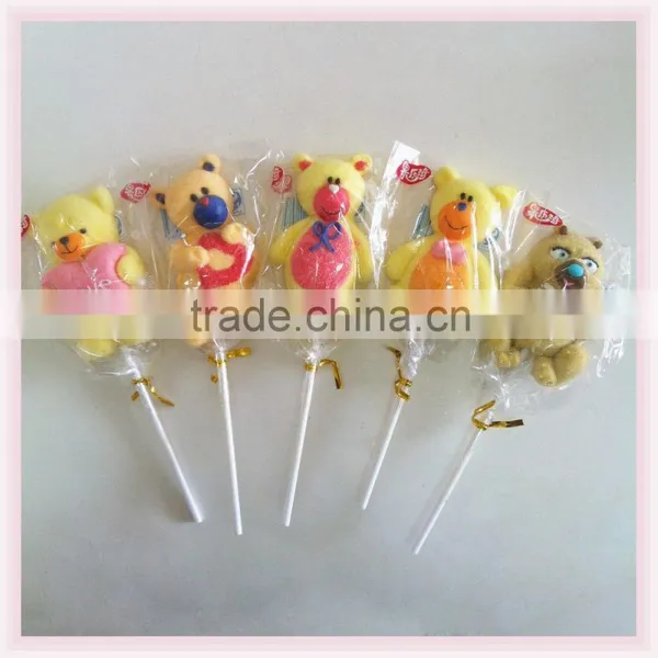Halal Cotton Candy Rabbit / Butterfly / Worm Shape Marshmallow Kakob Lollipop photo-3