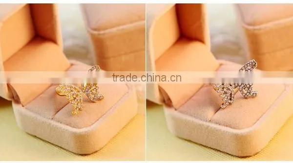 Bulk Popular in World Women Crystal Butterfly Diamante Rings photo-3