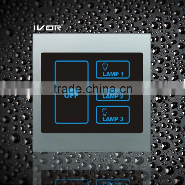 3 Gangs Lighting Touch Switch with master Light Silver (LT100-L3M-L)