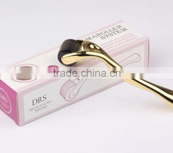 DRS Derma Roller 540 Stainless Steel Needles Facial Beauty Roller With Gold Handle photo-3