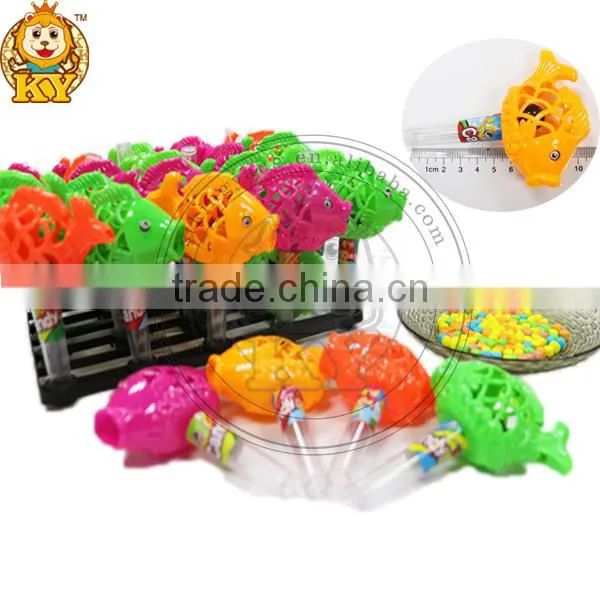 Colorful Plastic Fish Toy Candy With Small Shaking Bell