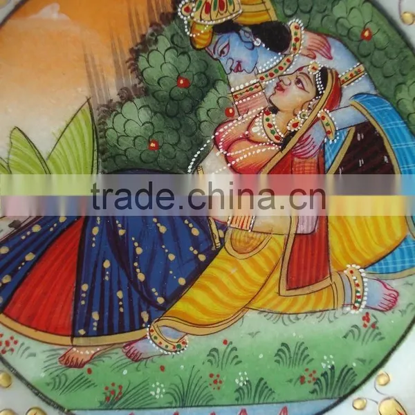 Rich Arts And Crafts Religious Gift Decor Gallery Hindu God Krishna Rajasthani Painting photo-2