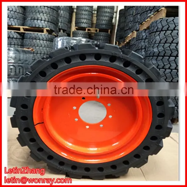 Factory Price High Quality Skid Steer Solid Rubber Tires WithRim 10x16.5 30x10-16 For Trailers Manufacturer With Long Warranty photo-5