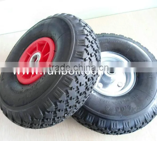 12" x 4.00-4 Pneumatic Air Wheels Tyre With Red Plastic Rim Ball Bearing 20mm photo-3