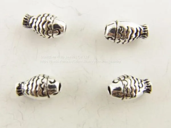Silver Fish Spacer Beads , Animal Shape Jewelry DIY Beads