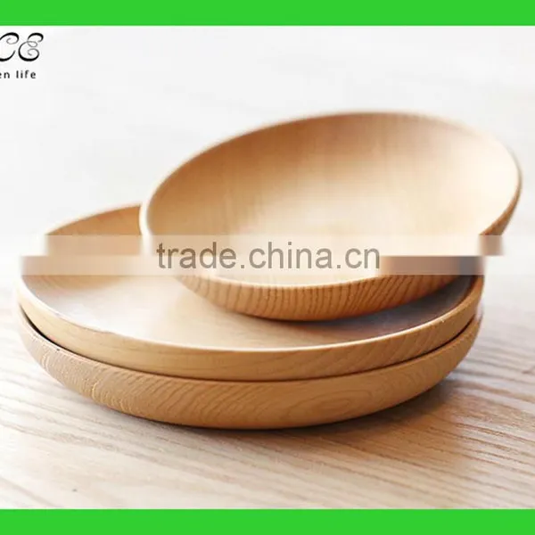 Custom Wood Plate Round Wooden Serving Tray Round Wood Service Trays photo-3