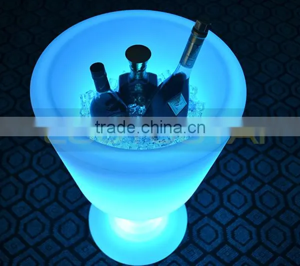 New Design Wineglass Shape Plastic Luminous Led Ice Bucket/Bar Wine Ice Bucket photo-4