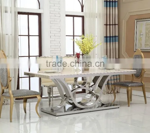 High End Stainless Steel Dinning Table Dinning Room Set Furniture AH1282 photo-5