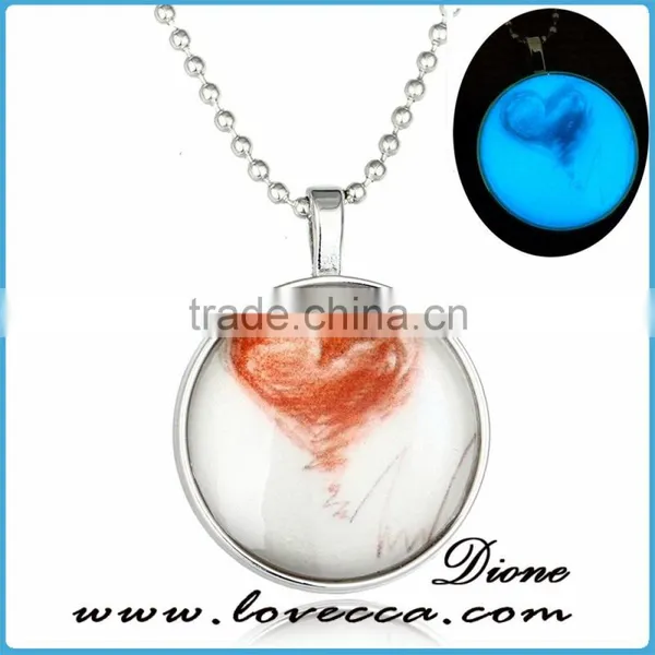 Hot Selling Stock Creative Glow in the Dark Round Pendant Luminous Necklace photo-4