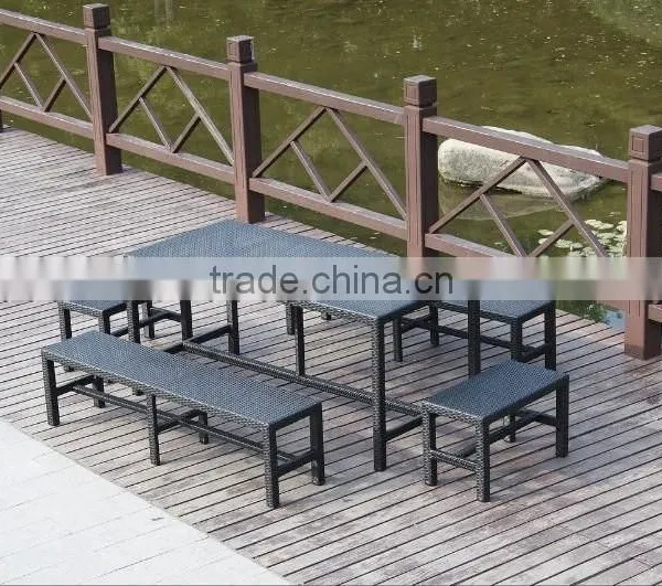 Aluminum Frame Rattan Table and Chair Dining Set for Garden photo-4