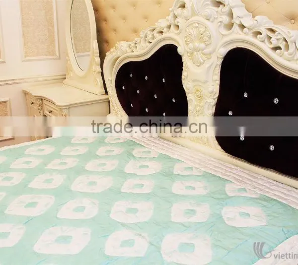 LuxuriousGreen Spilled Color Blanket Bedding Set, 100% Silk Handicraft in Vietnam, Blanket and Pillow Cover photo-3