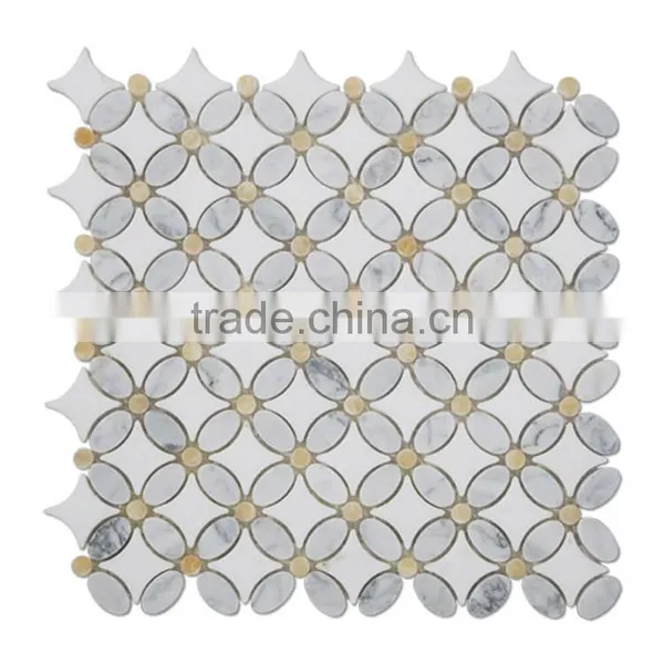 MM-CV276 Cheap Price Chinese Natural Stone Little Flower Marble Mosaics Tile photo-2