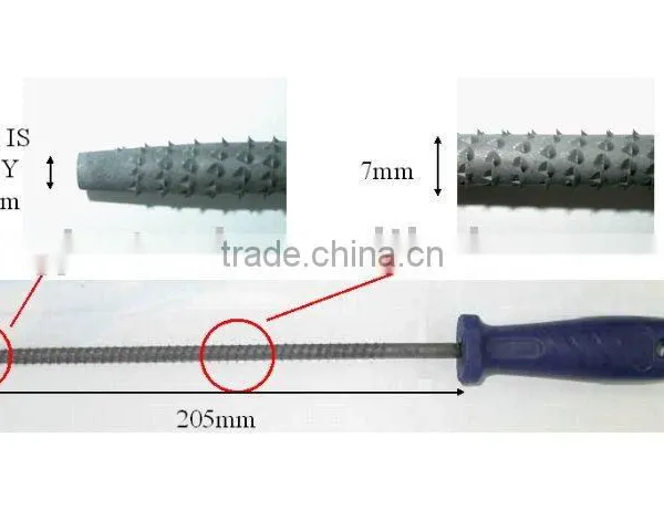 200mm Hardened Carbide Round Wood Rasp Files With Plastic Handle